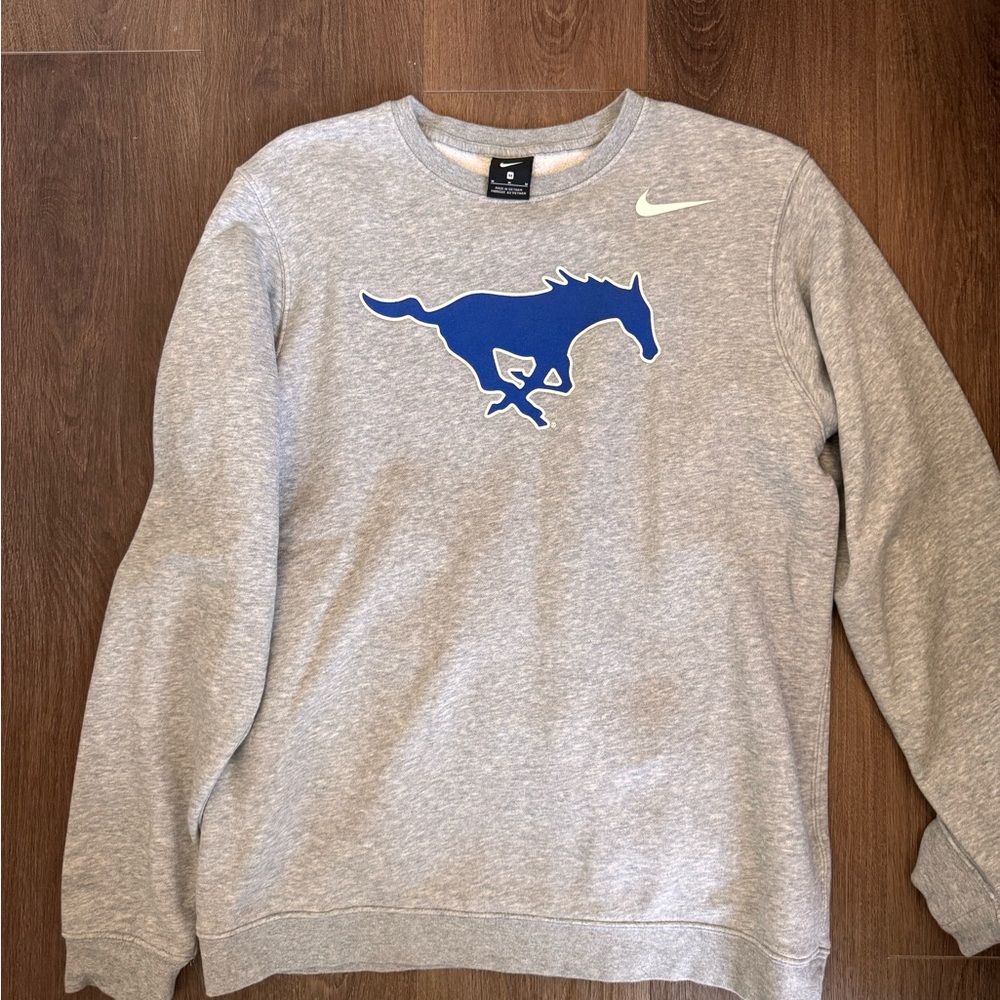 Nike Gray SMU Crewneck Sweater
